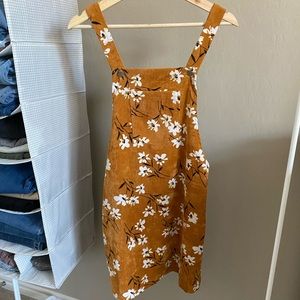 SHEIN corduroy mustard overall dress